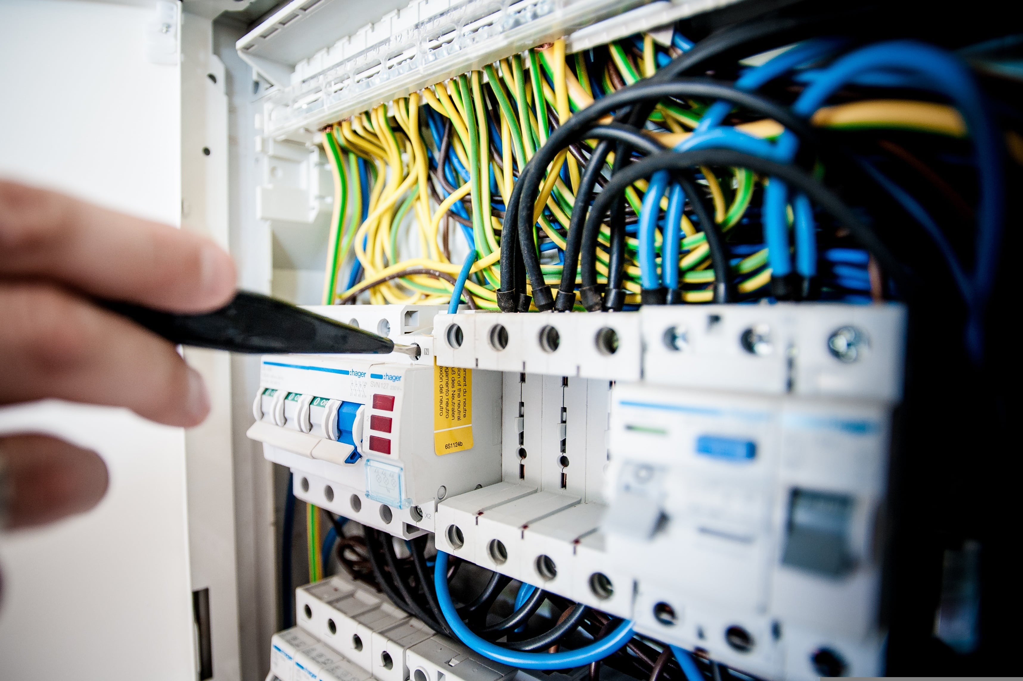 Electrician carrying out minor electrical works