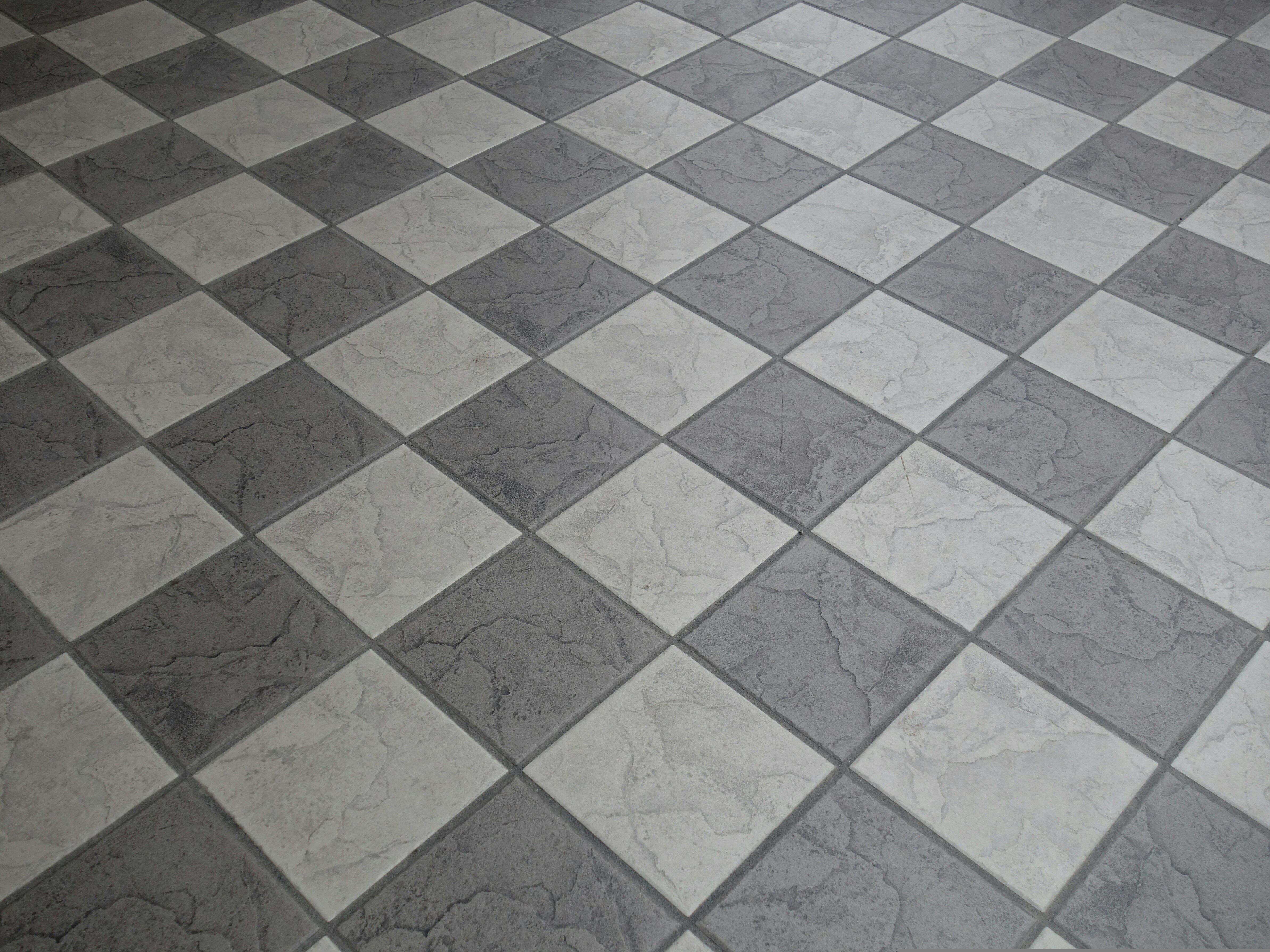 A tiled kitchen floor